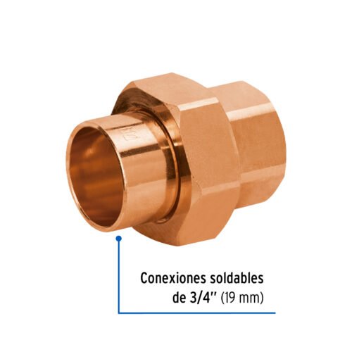 47623 - Tuerca unión de cobre de 3/4", Foset Basic