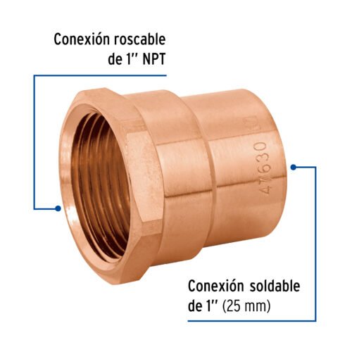 47630 - Conector de cobre de rosca interior 1", Foset Basic