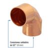 47631 - Codo 90° de cobre 1/2", FOSET BASIC