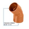 47634 - Codo 45° de cobre 1/2", FOSET BASIC