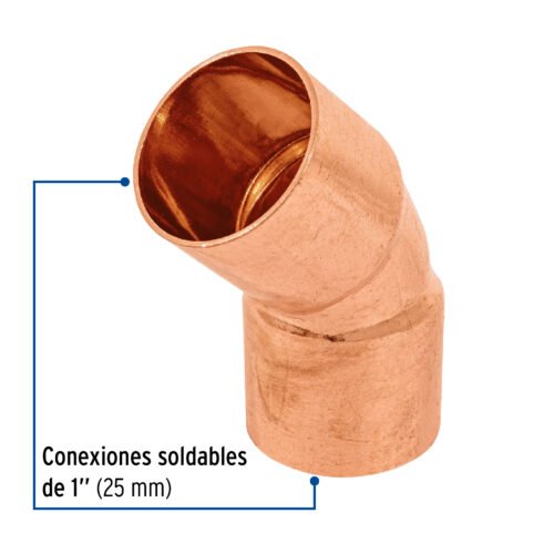 47636 - Codo 45° de cobre 1", FOSET BASIC