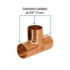 47638 - Tee sencilla de cobre 3/4", FOSET BASIC