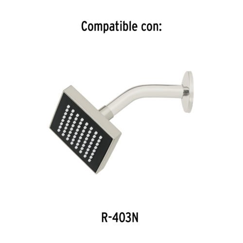 47646 - Brazo corto con chapetón para regadera, satín, Foset Aqua