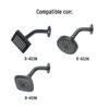 47647 - Brazo corto con chapetón para regadera, negro mate, Aqua