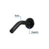 47647 - Brazo corto con chapetón para regadera, negro mate, Aqua