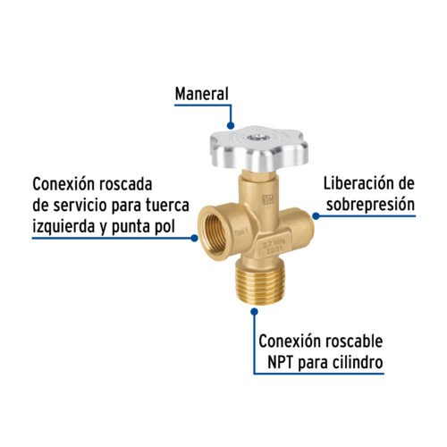 47651 - Válvula para cilindros de gas LP hasta 45 kg, Foset