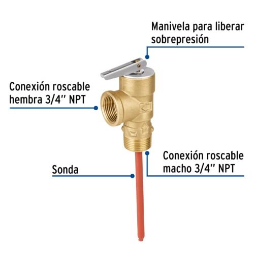 47679 - Válvula de alivio de 3/4" para boiler, 150psi, Foset