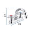 476812 47681 - Mezcladora 4" para lavabo, cuello curvo, manerales cruceta