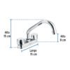 47683 - Mezcladora 4" para lavabo, tubular, cartucho cerámico