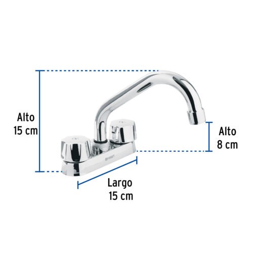 47683 - Mezcladora 4" para lavabo, tubular, cartucho cerámico