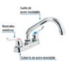 47686 - Mezcladora 4" para lavabo, tubular, manerales palanca