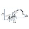 47687 - Mezcladora 4" para lavabo, cuello tubular, manerales cono