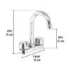 476893 47689 - Mezcladora 4" para lavabo, cuello bar, cartucho compresión