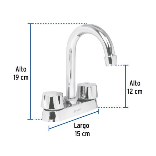 476893 47689 - Mezcladora 4" para lavabo, cuello bar, cartucho compresión