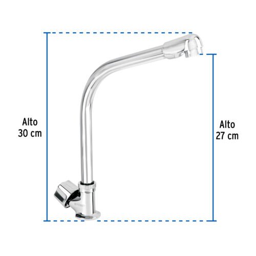 47690 - Llave individual fregadero, cuello cobra, hexagonal, BASIC
