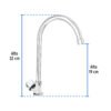 47691 - Llave individual fregadero, cuello curvo, hexagonal, BASIC