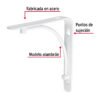 47692 - Ménsula reforzada blanca 6 x 6", diseño alambrón, FIERO
