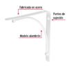 47693 - Ménsula reforzada blanca 8 x 8", diseño alambrón, FIERO