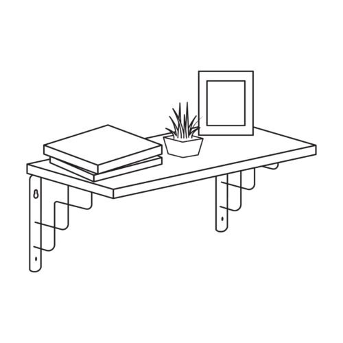 47702 - Ménsula reforzada negra 6 x 6", diseño escalera, FIERO