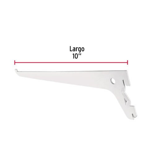47708 - Ménsula plana blanca para cremallera sencilla, 25cm, FIERO