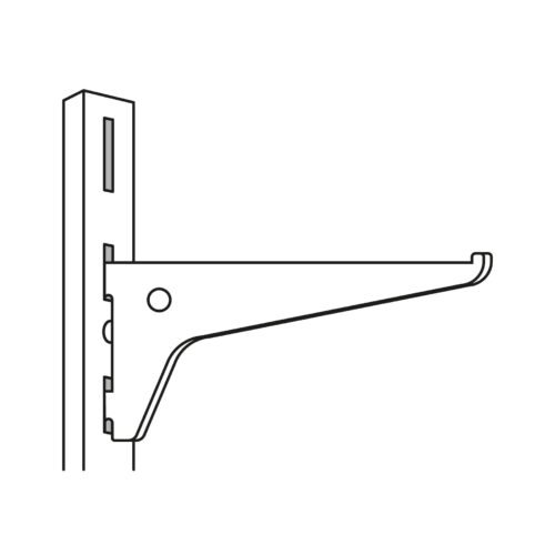 47708 - Ménsula plana blanca para cremallera sencilla, 25cm, FIERO