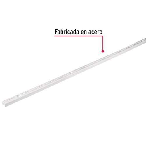 47710 - Cremallera sencilla blanca para ménsulas planas, 1m, FIERO
