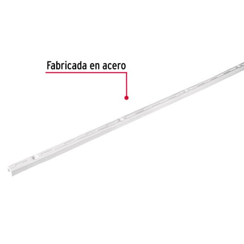 47712 - Cremallera sencilla blanca para ménsulas planas, 2m, FIERO