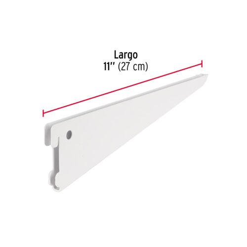 47714 - Ménsula plana blanca para cremallera doble, 27cm, FIERO