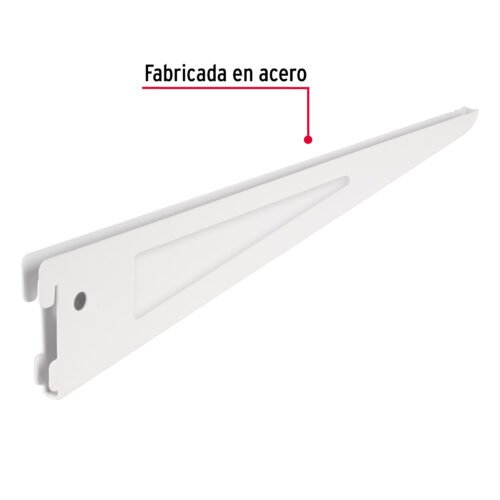 47716 - Ménsula plana blanca para cremallera doble, 37cm, FIERO