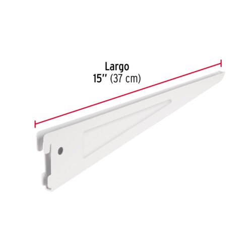 47716 - Ménsula plana blanca para cremallera doble, 37cm, FIERO