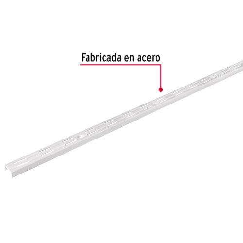 47717 - Cremallera doble blanca para ménsulas planas, 1m, FIERO