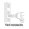 47717 - Cremallera doble blanca para ménsulas planas, 1m, FIERO