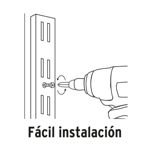 47717 - Cremallera doble blanca para ménsulas planas, 1m, FIERO