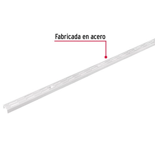 47718 - Cremallera doble blanca para ménsulas planas, 1.5m, FIERO