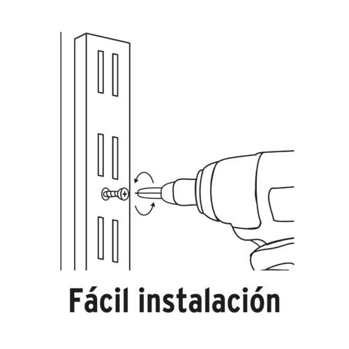 47718 - Cremallera doble blanca para ménsulas planas, 1.5m, FIERO