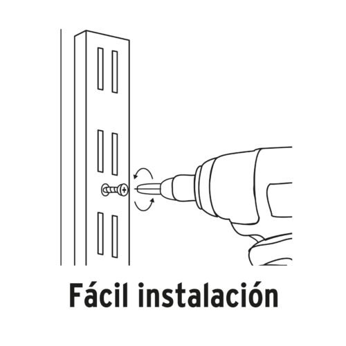 47719 - Cremallera doble blanca para ménsulas planas, 2m, FIERO