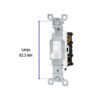 47720 - Interruptor vertical de palanca, 3 vías, Standard, blanco