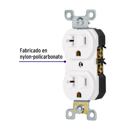 47721 - Contacto dúplex, 2 polos 3 hilos, 20 A, Standard, blanco