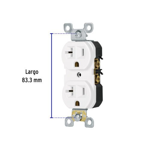 47721 - Contacto dúplex, 2 polos 3 hilos, 20 A, Standard, blanco