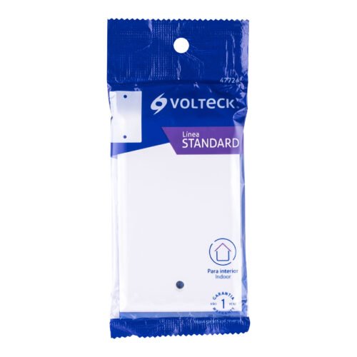 47724 - Placa de ABS ciega, Standard, blanco, Volteck