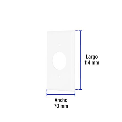 47725 - Placa de ABS para contacto redondo, Standard, blanco