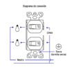 47729 - Interruptor dúplex de palanca, Standard, blanco, Volteck
