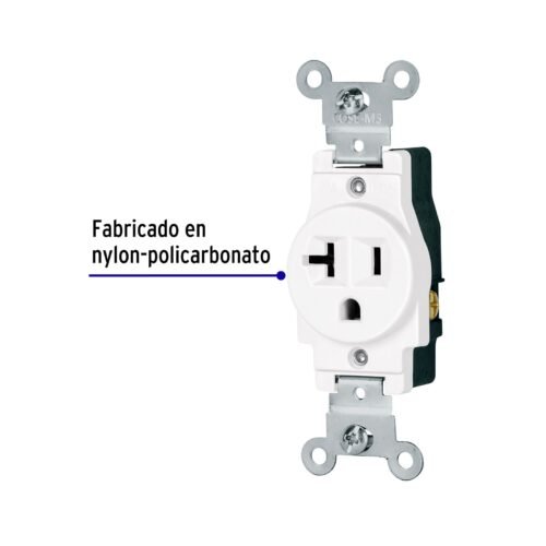 477301 47730 - Contacto sencillo, 2 polos 3 hilos, 20 A, Standard, blanco