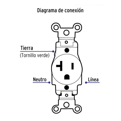 477303 47730 - Contacto sencillo, 2 polos 3 hilos, 20 A, Standard, blanco