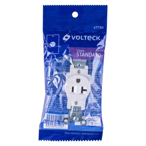 477304 47730 - Contacto sencillo, 2 polos 3 hilos, 20 A, Standard, blanco