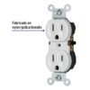 47733 - Contacto dúplex, 2 polos 3 hilos, Standard, granel, blanco