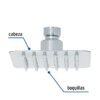 47735 - Regadera cuadrada 4", acero inox, sin brazo, cromo, Túbig