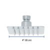 47735 - Regadera cuadrada 4", acero inox, sin brazo, cromo, Túbig