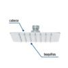 477371 47737 - Regadera cuadrada 6", acero inox, sin brazo, cromo, Túbig
