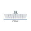 477372 47737 - Regadera cuadrada 6", acero inox, sin brazo, cromo, Túbig